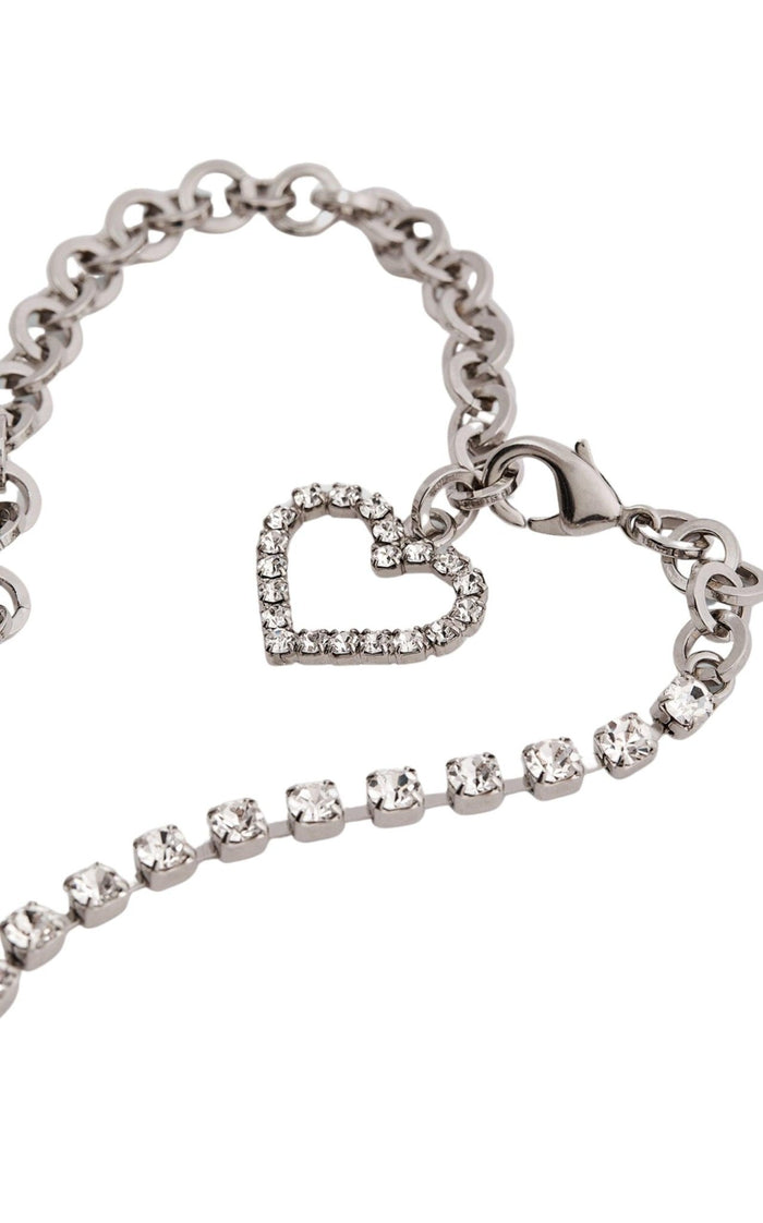 Alessandra Rich Crystal Heart Necklace - Runway Catalog