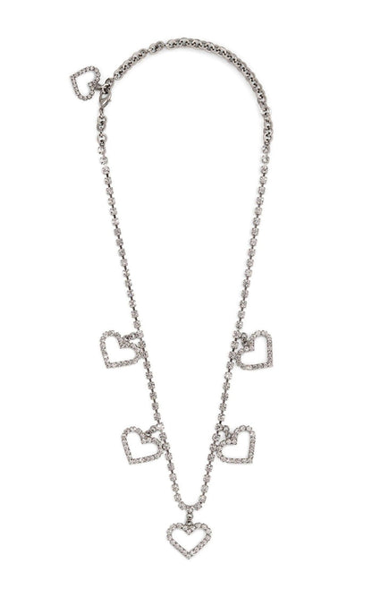 Alessandra Rich Crystal Heart Necklace - Runway Catalog
