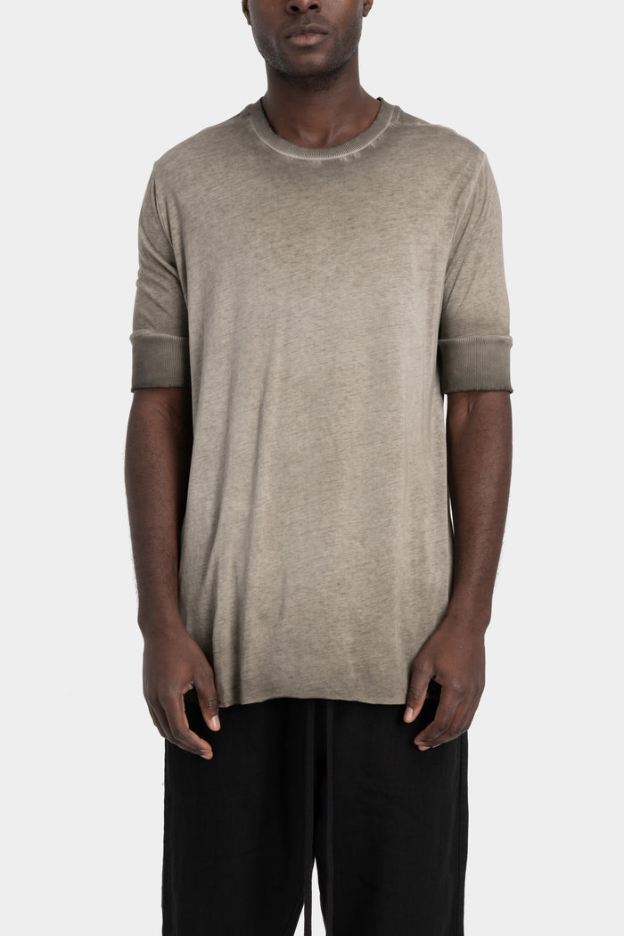 Thom Krom | SS26 - Cuffed sleeve t-shirt, Cold dyed olive MTS942
