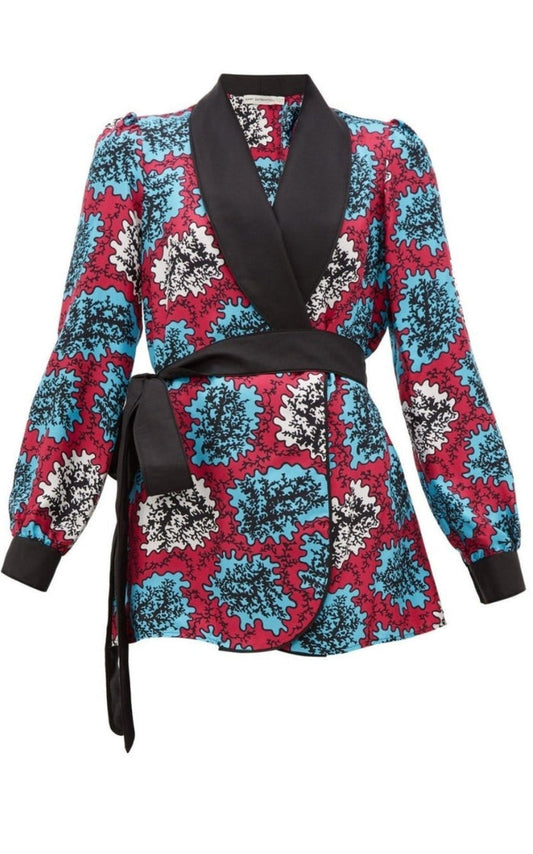 Mary Katrantzou Darcy Coral Print Silk Jacket - Runway Catalog