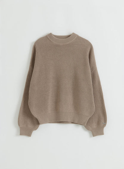 Flat lay -kuva aim'n Dark Clay Knitted Sweatshirt -paidasta