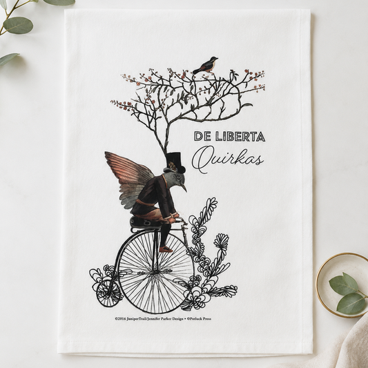 "De Liberta Quirkas" - Life Is A Beautiful Ride Tea Towel