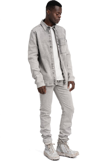 Thom Krom | SS26 - Denim overshirt, Light grey MH181