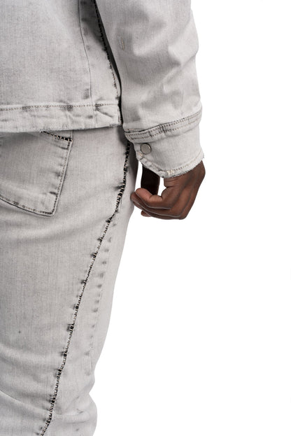Thom Krom | SS26 - Denim overshirt, Light grey MH181