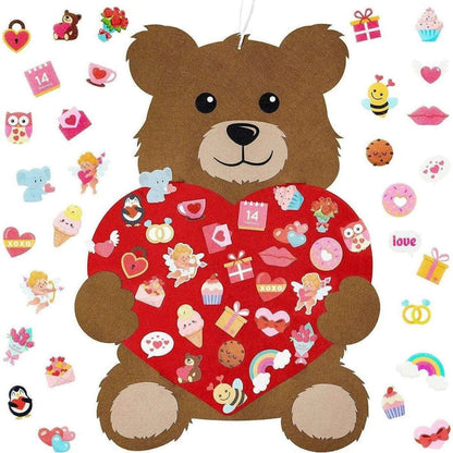 Easter DIY Decorative Felt Pendant - Brown Bear Heart Design - 31.5X21.9 Inches - DiyCraftsProject