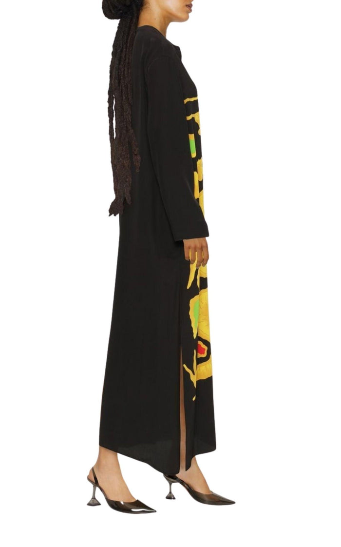 Valentino Graphic Print Silk Maxi Dress - Runway Catalog