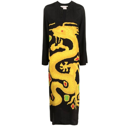 Valentino Graphic Print Silk Maxi Dress - Runway Catalog