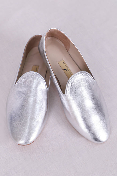 Ed Silver Leather Babouche