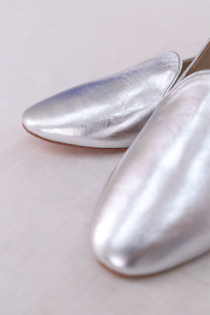 Ed Silver Leather Babouche