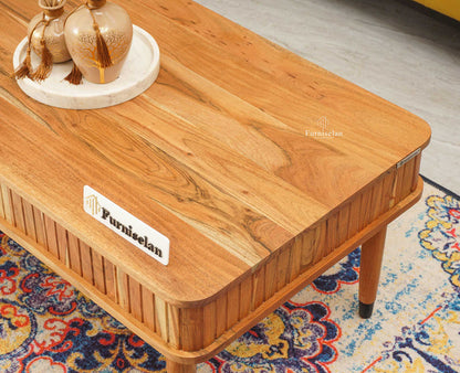 Eiffel Solid Wood Coffee Table - Coffee Table - Furniselan - Natural-Finish