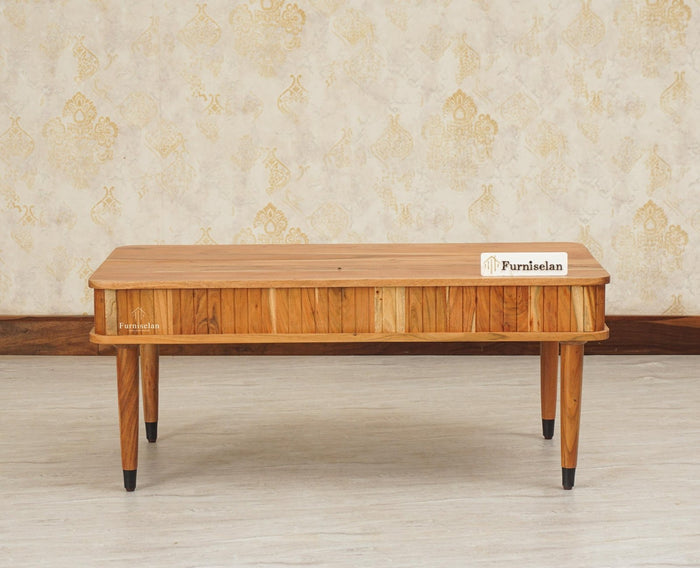Eiffel Solid Wood Coffee Table - Coffee Table - Furniselan - Natural-Finish