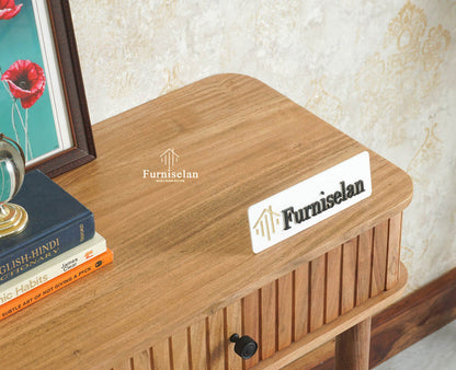 Eiffel Wooden Two Drawer Console Table Furniselan Natural Finish