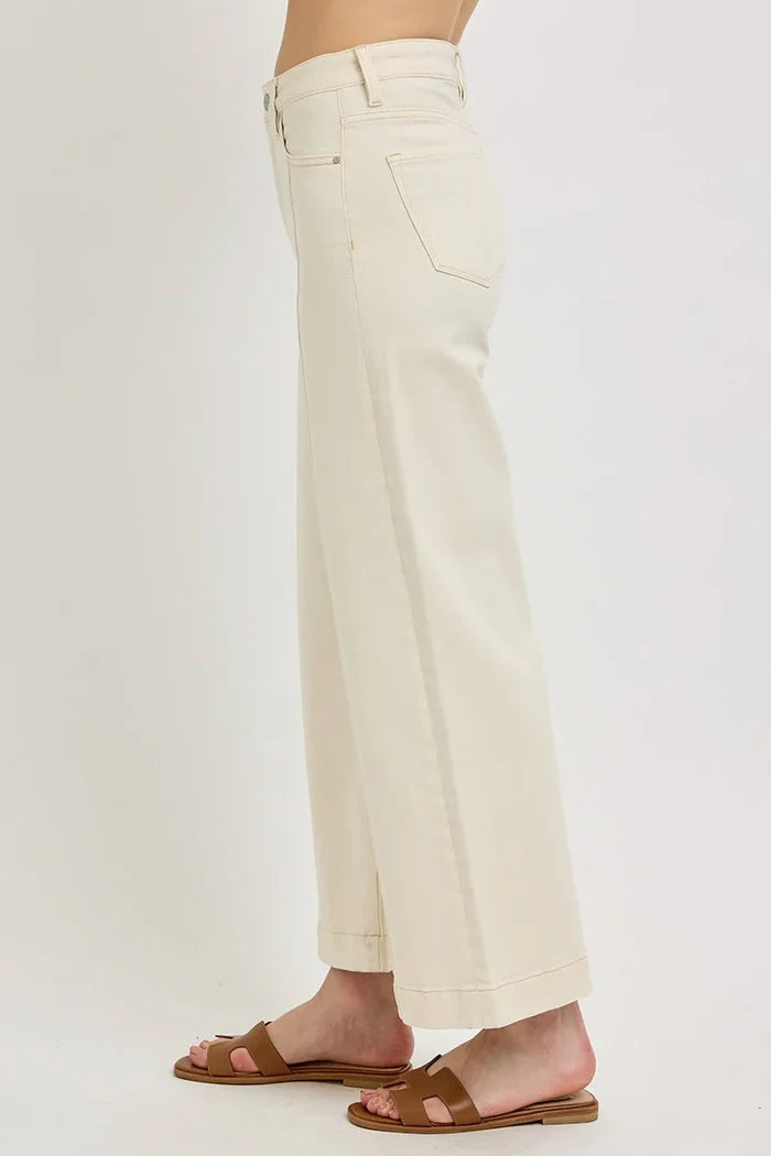 Women's ivory tummy control denim jeans