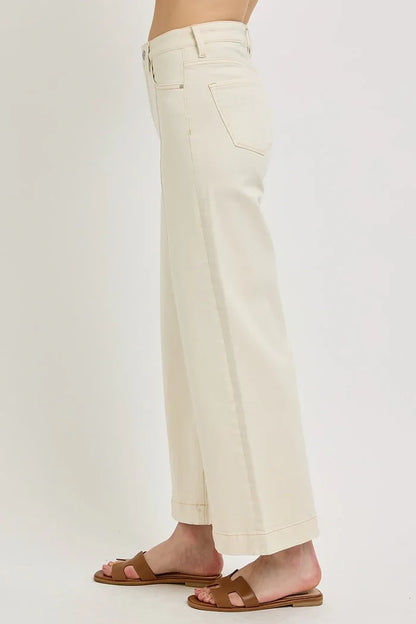Women's ivory tummy control denim jeans