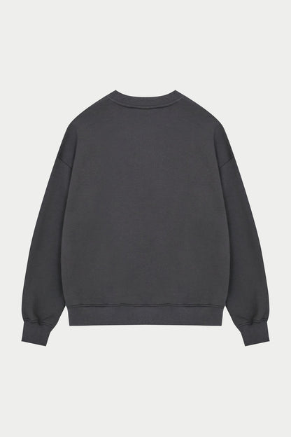 EMBLEM EMBROIDERED SWEATSHIRT - CHARCOAL