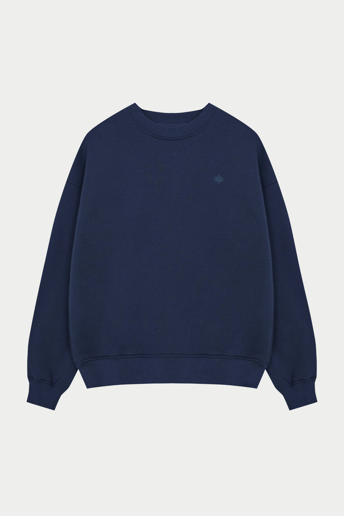 EMBLEM EMBROIDERED SWEATSHIRT - NAVY