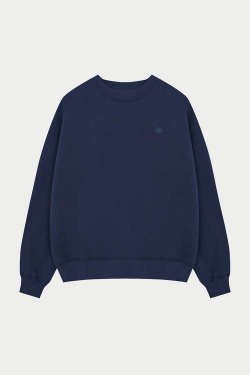 EMBLEM EMBROIDERED SWEATSHIRT - NAVY