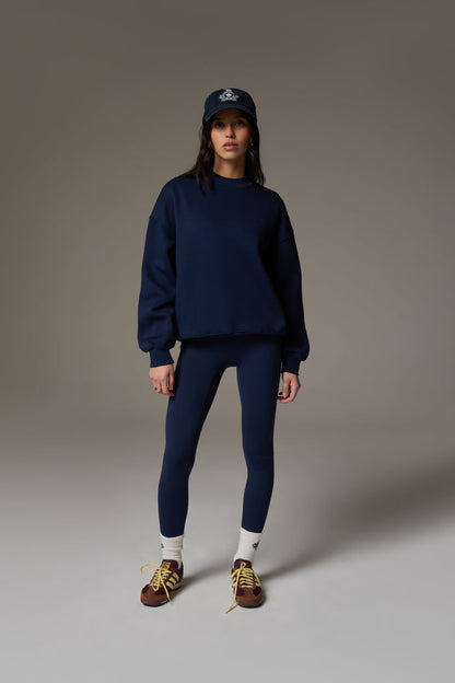 EMBLEM EMBROIDERED SWEATSHIRT - NAVY