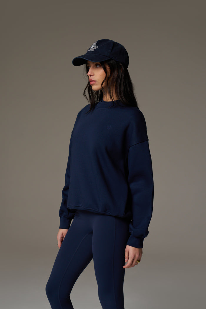 EMBLEM EMBROIDERED SWEATSHIRT - NAVY