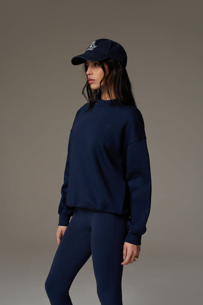 EMBLEM EMBROIDERED SWEATSHIRT - NAVY