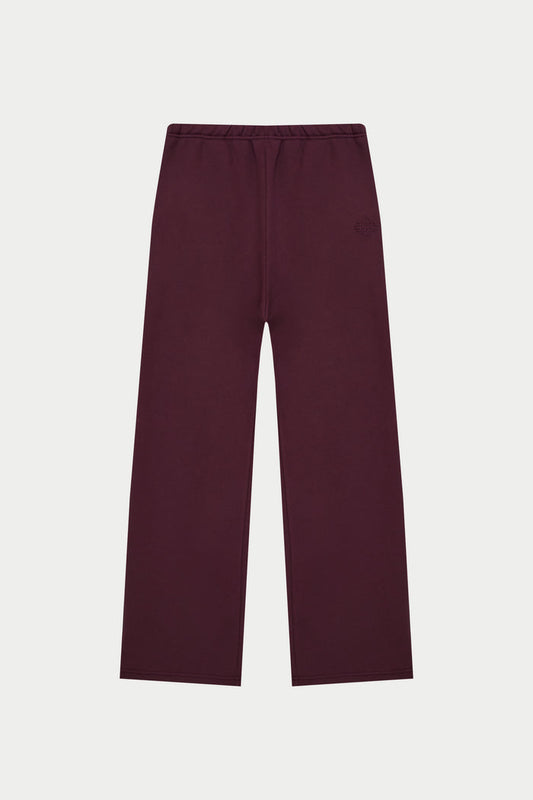 EMBOSSED STRAIGHT LEG JOGGERS - PLUM