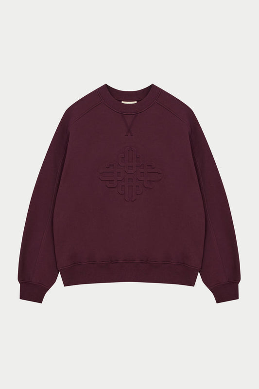 EMBOSSED SWEATSHIRT - PLUM