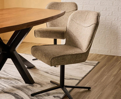 Eonify Rise Chair – Modern Upholstered Dining Chair for Home & Café Taupe