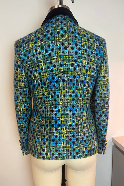 Escada Wool Blue Tweed Blazer