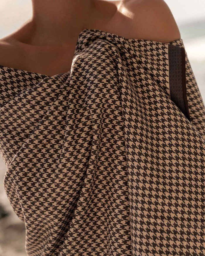 Chocolate Brown Houndstooth Sand Free Towel