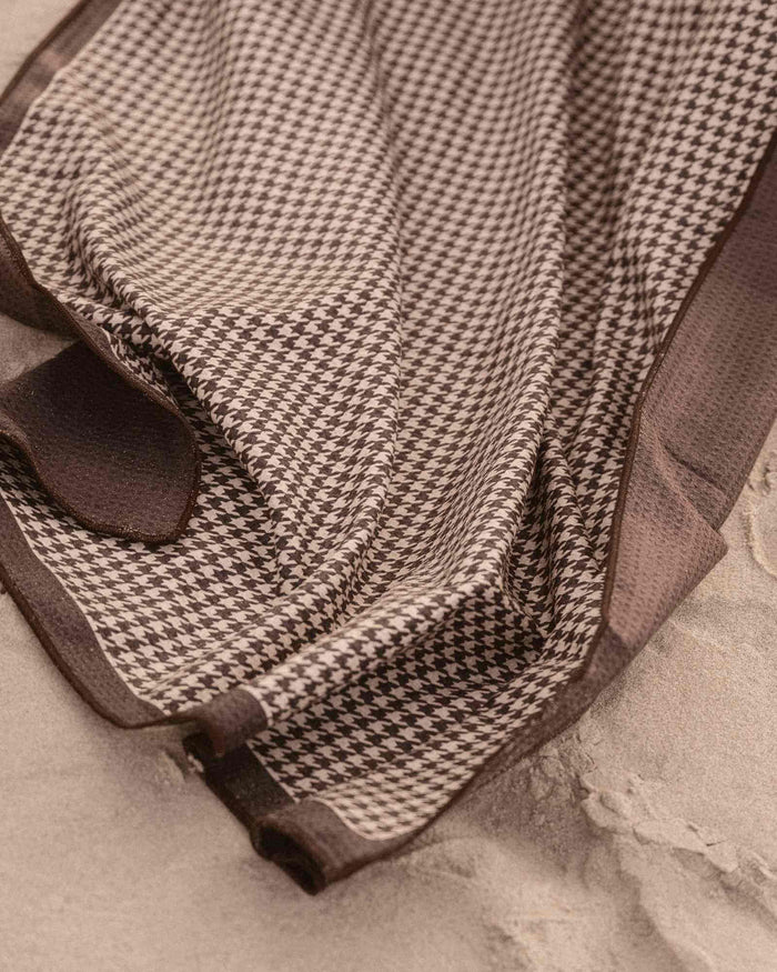 Chocolate Brown Houndstooth Sand Free Towel