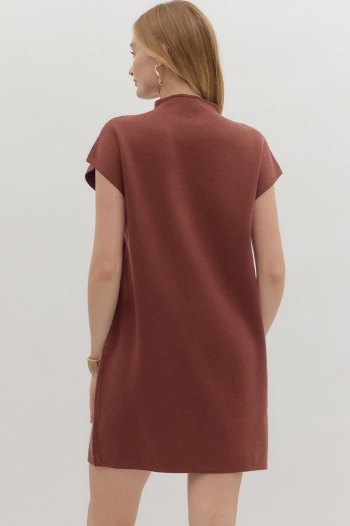 Fall Fascination Chocolate Knit Dress