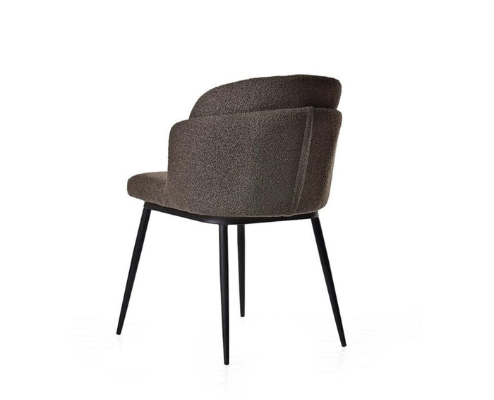 Fawn Field Dining Chair – Modern Upholstered Dining Chair for Home & Café Textured Dark Grey