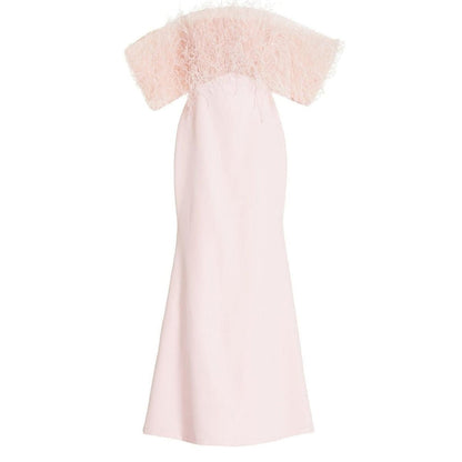 Aliétte Feather Trim Off - The - Shoulder Gown - Runway Catalog