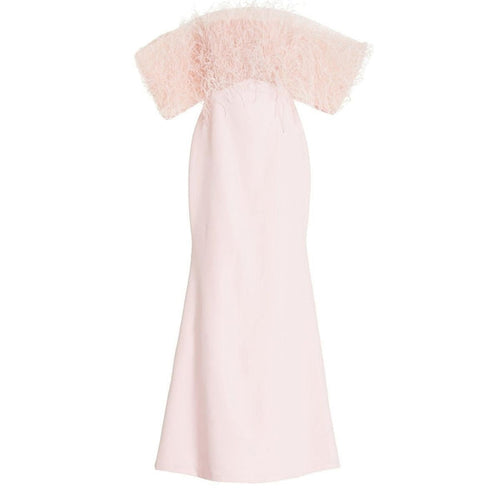 Aliétte Feather Trim Off - The - Shoulder Gown - Runway Catalog