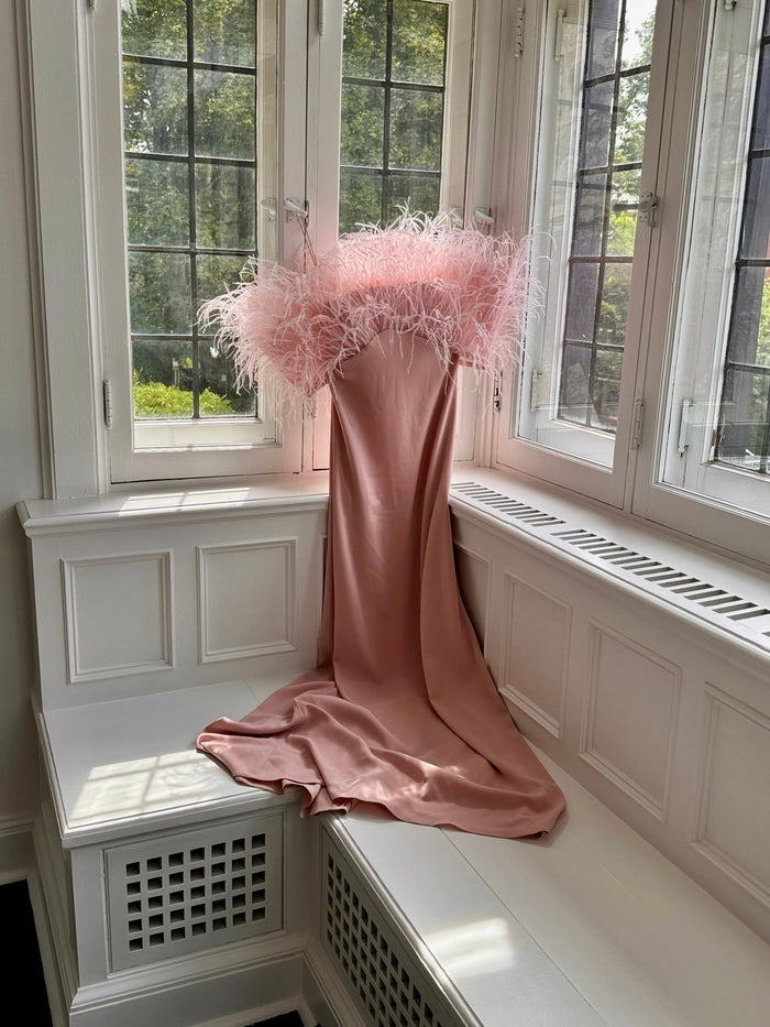 Aliétte Feather Trim Off - The - Shoulder Gown - Runway Catalog