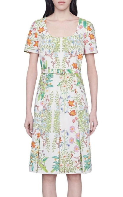 Gucci Flora Print Cotton Midi Dress - Runway Catalog