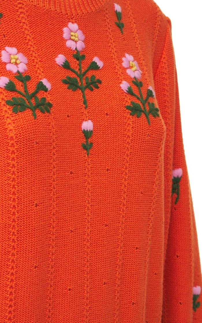 Gucci Floral Embroidered Wool Blend Sweater - Runway Catalog
