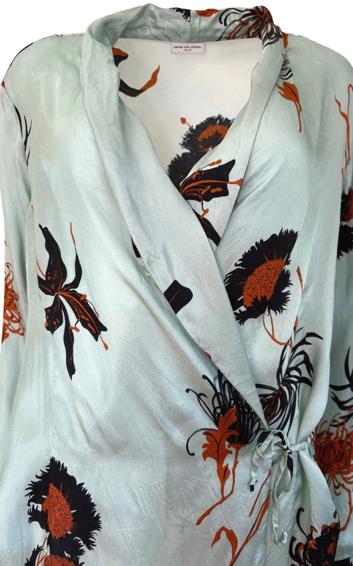 Dries Van Noten Floral Tie - Front Wrap Dress - Runway Catalog