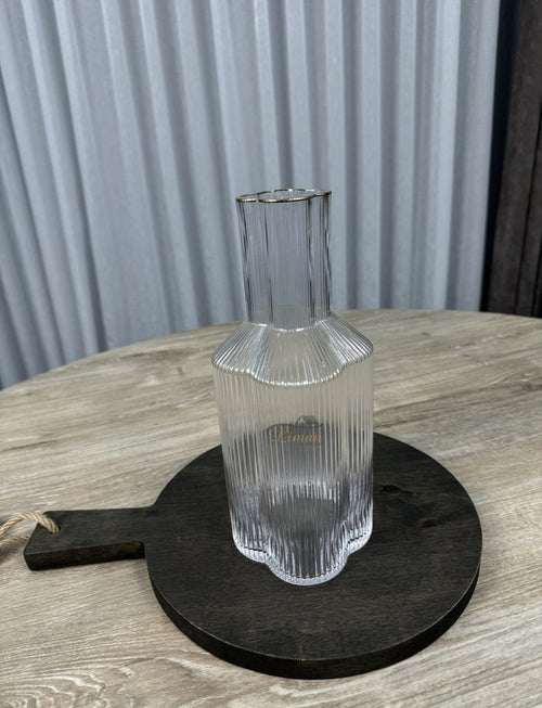 Bavary Flower Karaaf Transparant - Gold  1.5 Liter