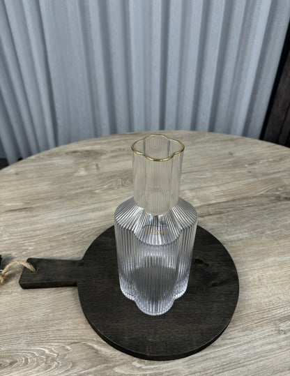Bavary Flower Karaaf Transparant - Gold  1.5 Liter