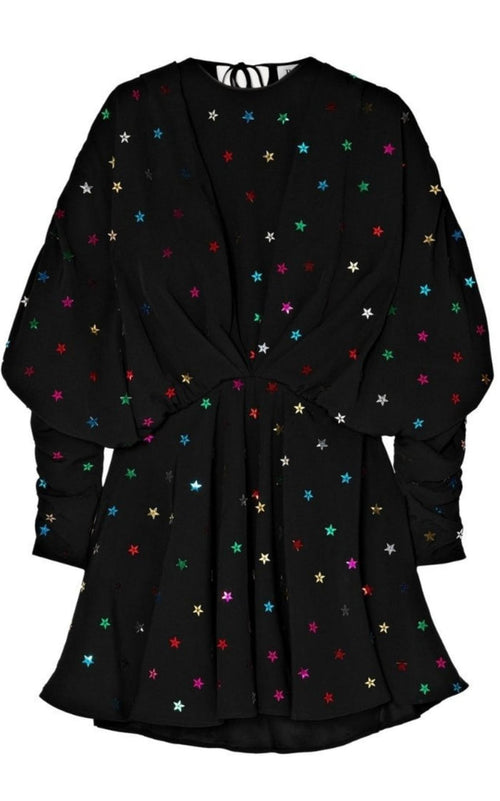 The Attico Gathered Sequin - embellished Crepe De Chine Mini Dress - Runway Catalog