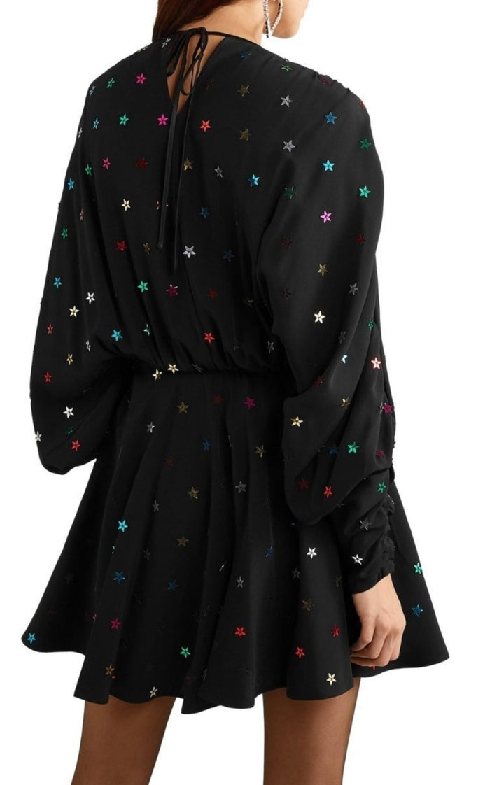 The Attico Gathered Sequin - embellished Crepe De Chine Mini Dress - Runway Catalog