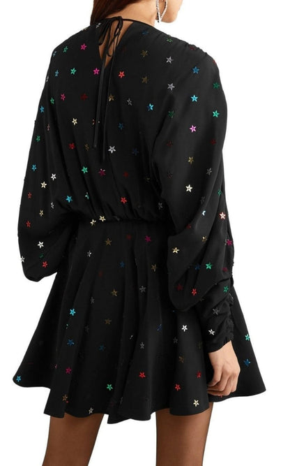 The Attico Gathered Sequin - embellished Crepe De Chine Mini Dress - Runway Catalog