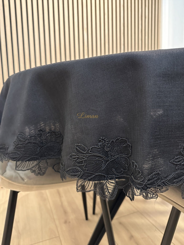 Liman Home Decor - Liman Online Gelincik Tafelkleed Zwart 1 Delig