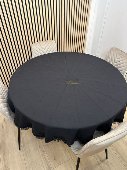 Liman Home Decor - Liman Online Gelincik Tafelkleed Zwart 1 Delig