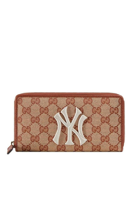 Gucci GG Zip Around Wallet with New York Yankees Patch - Runway Catalog