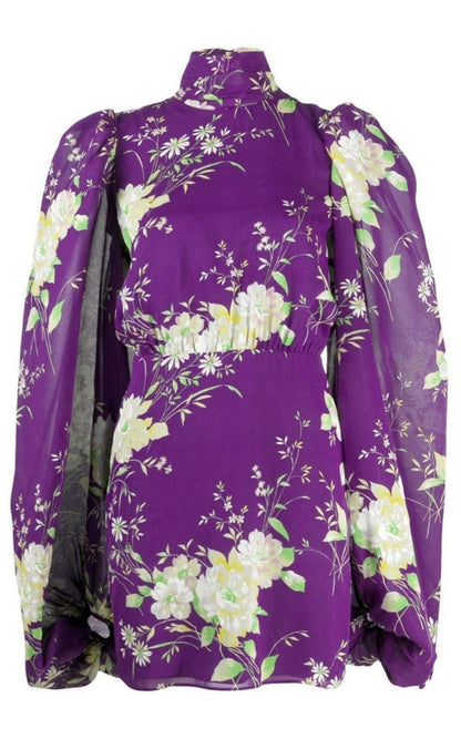 The Attico Gobi Floral - print Silk Mini Dress - Runway Catalog