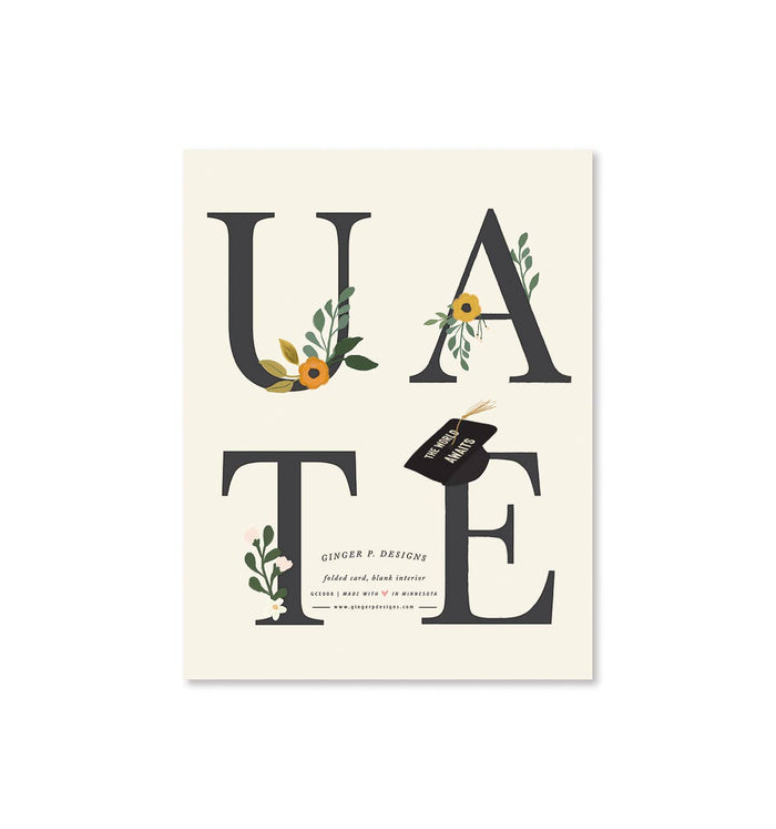 Grad Floral Card