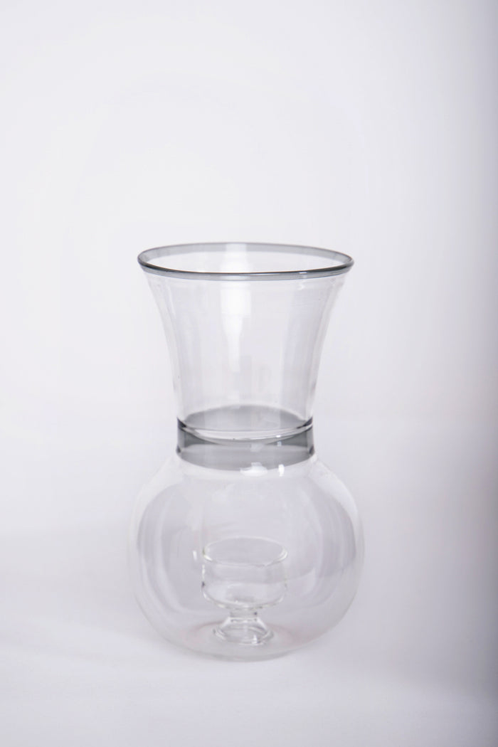 Gray Glass Candle Holder