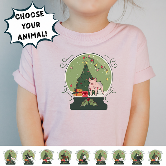 Green Snow Globe- Choose Your Animals – Infant/Toddler/Youth
